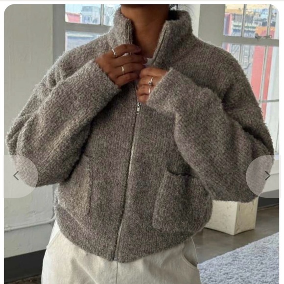 Le Bon Shoppe Sweaters - Le Bon Shoppe Louie Zip Jacket Cardigan Smoke Color M/L